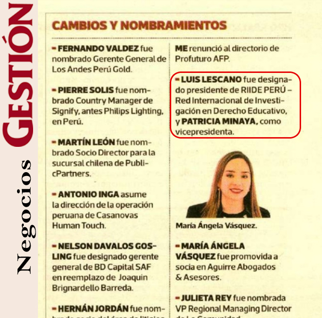 Diario Gestión – Cambios y nombramientos